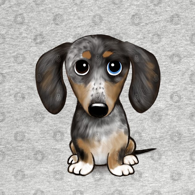 Merle Dapple Dachshund Cute Wiener Dog by Coffee Squirrel